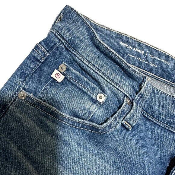 AG Adriano Goldschmidt Women Sz 29 Farrah Ankle High Rise‎ Skinny Distress Jeans - Picture 3 of 9